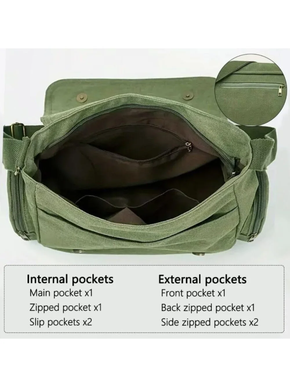 Cute Patterned Canvas Messenger Bag | Lightweight Crossbody Purse with Pockets